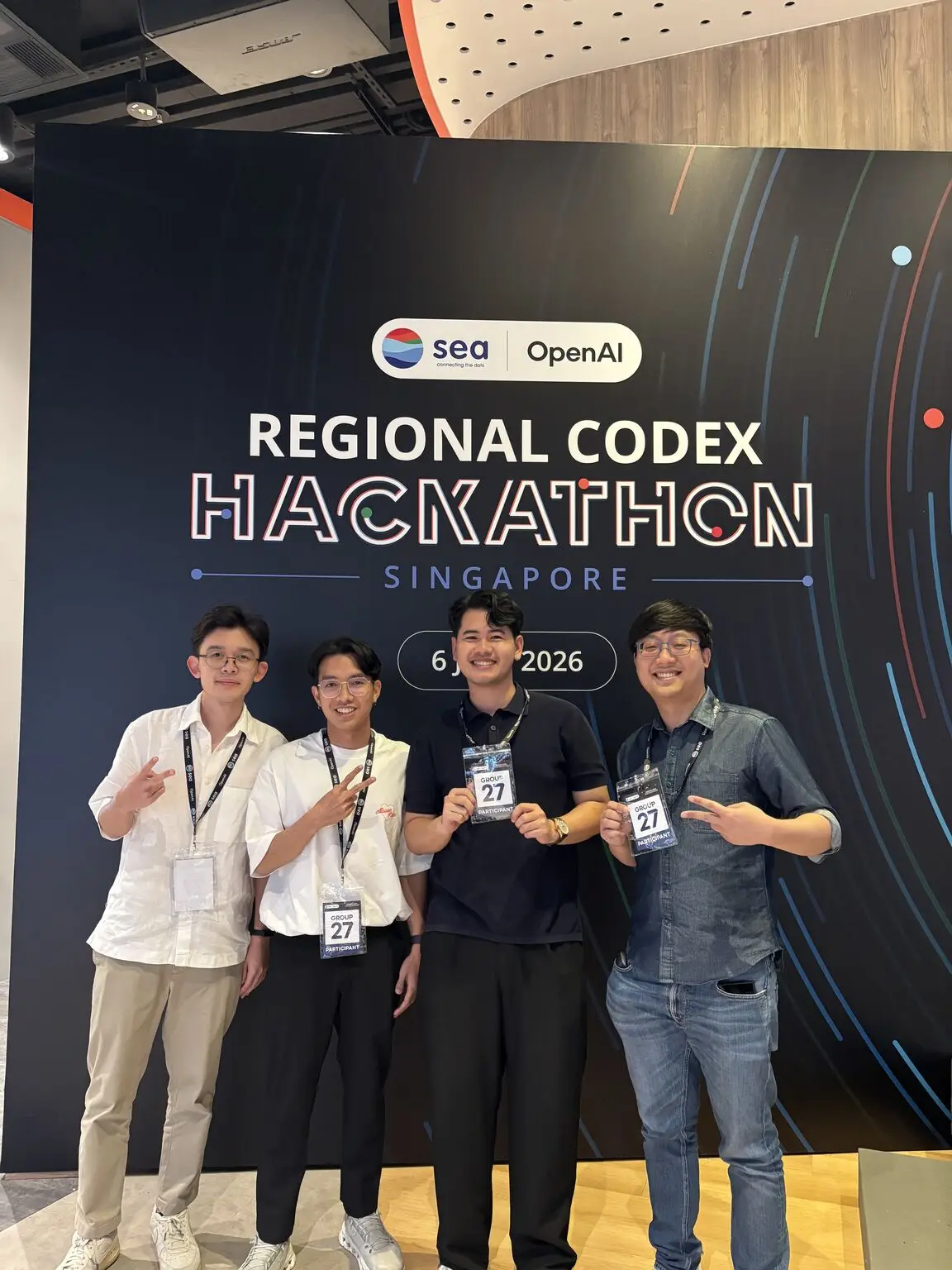 OpenSkillTrace team at the Sea x OpenAI Regional Codex Hackathon in Singapore.