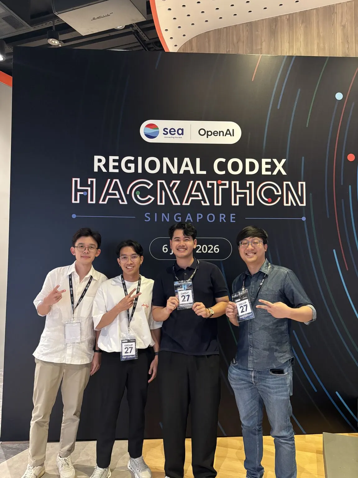 OpenSkillTrace team at the Sea x OpenAI Regional Codex Hackathon in Singapore.